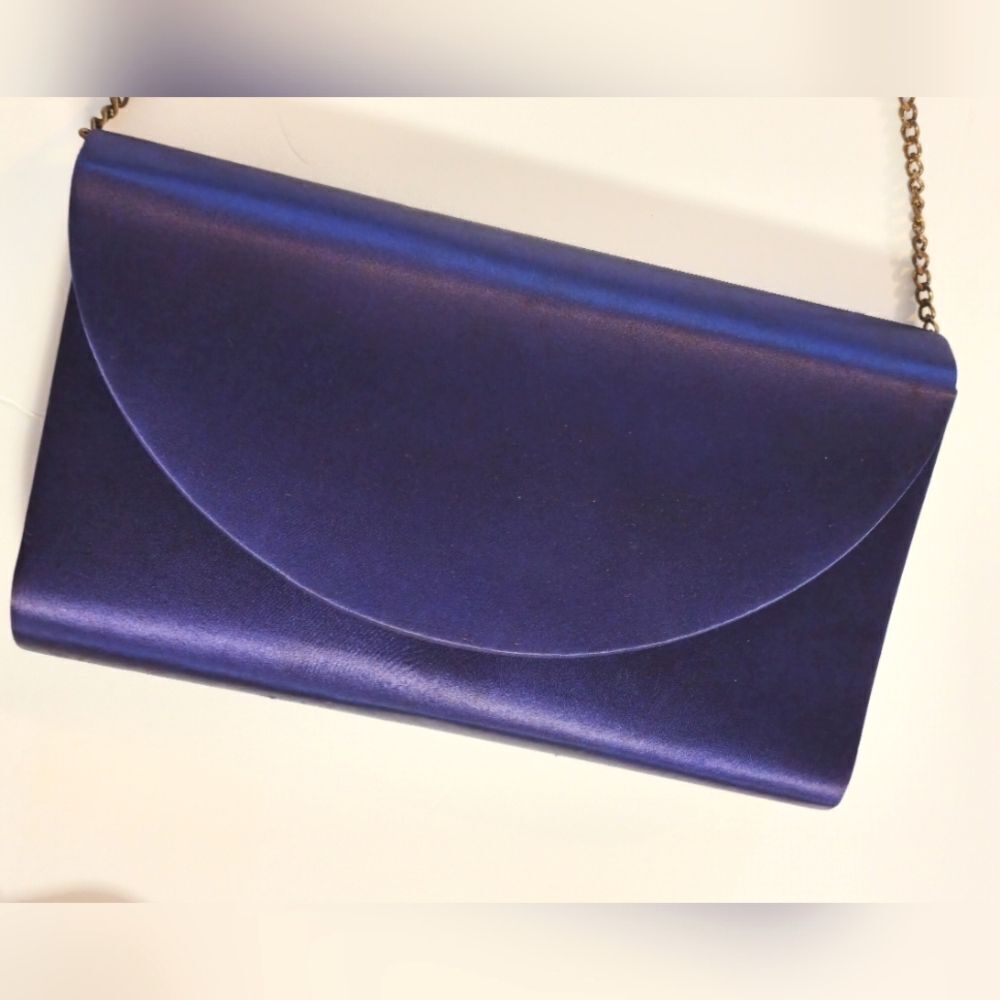 Vintage Dyeables Blue Satin Cluth Crossbpdy Bag